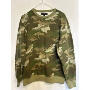 J.Crew Mercantile Mens Camo Sweatshirt Green Camouflage Crewneck Pullover Large